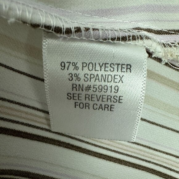 Croft & Barrow Womens 3X Button Down Short Sleeve Striped Shirt Stretch Relaxed - Picture 5 of 10